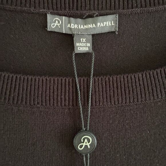 Adrianna Papell Black Twofer Sweater with lace new with tag - Picture 9 of 9